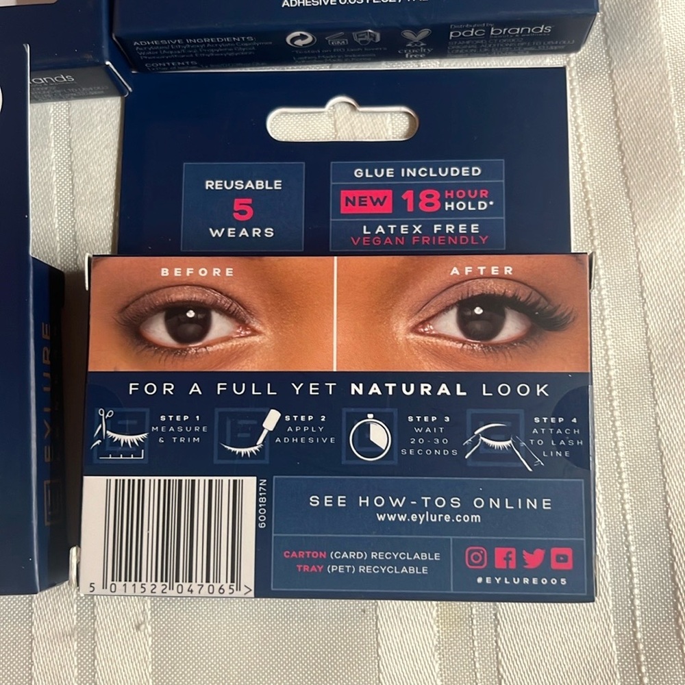 6 EYELURE LONDON 3/4 No.005 light volume total of 6 pr 5 wears each w/adhesive. - Picture 3 of 4